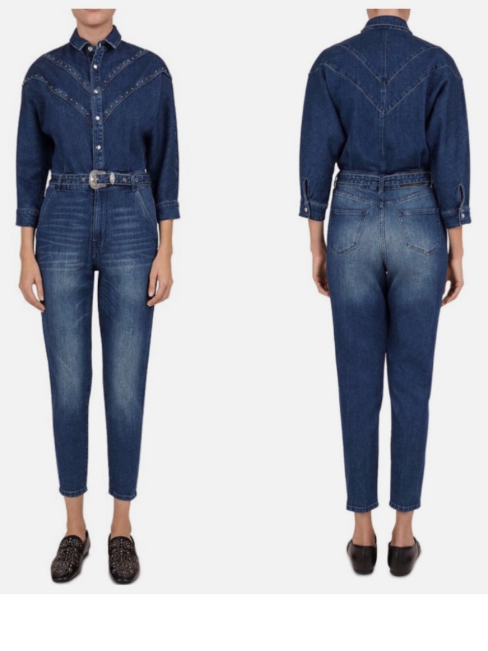 NWT Org.$340 The Kooples Jeans Denim Jumpsuit Size 2